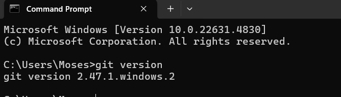 cmd git version command